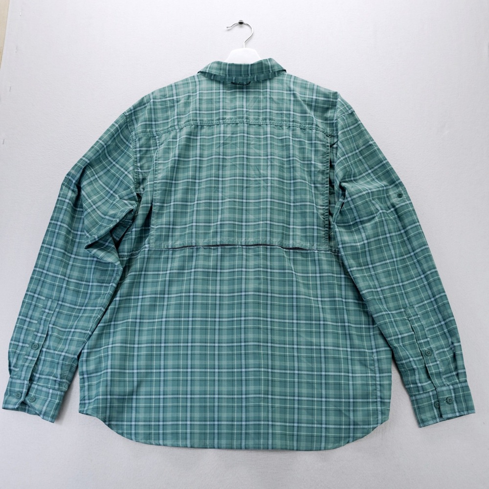 Columbia Silver Ridge Plaid Long Sleeve Shirt Blue Green XL UPF 40 AM3599 - Picture 11 of 14